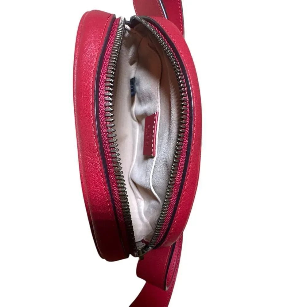 Gucci Red Chevron Quilted Matelasse Leather GG Marmont Waist Belt Bag Auth - Picture 14 of 16